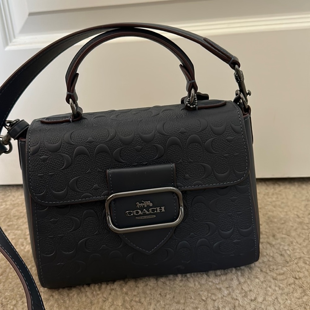 NEW - Coach Morgan Top Handle Satchel in Midnight Navy